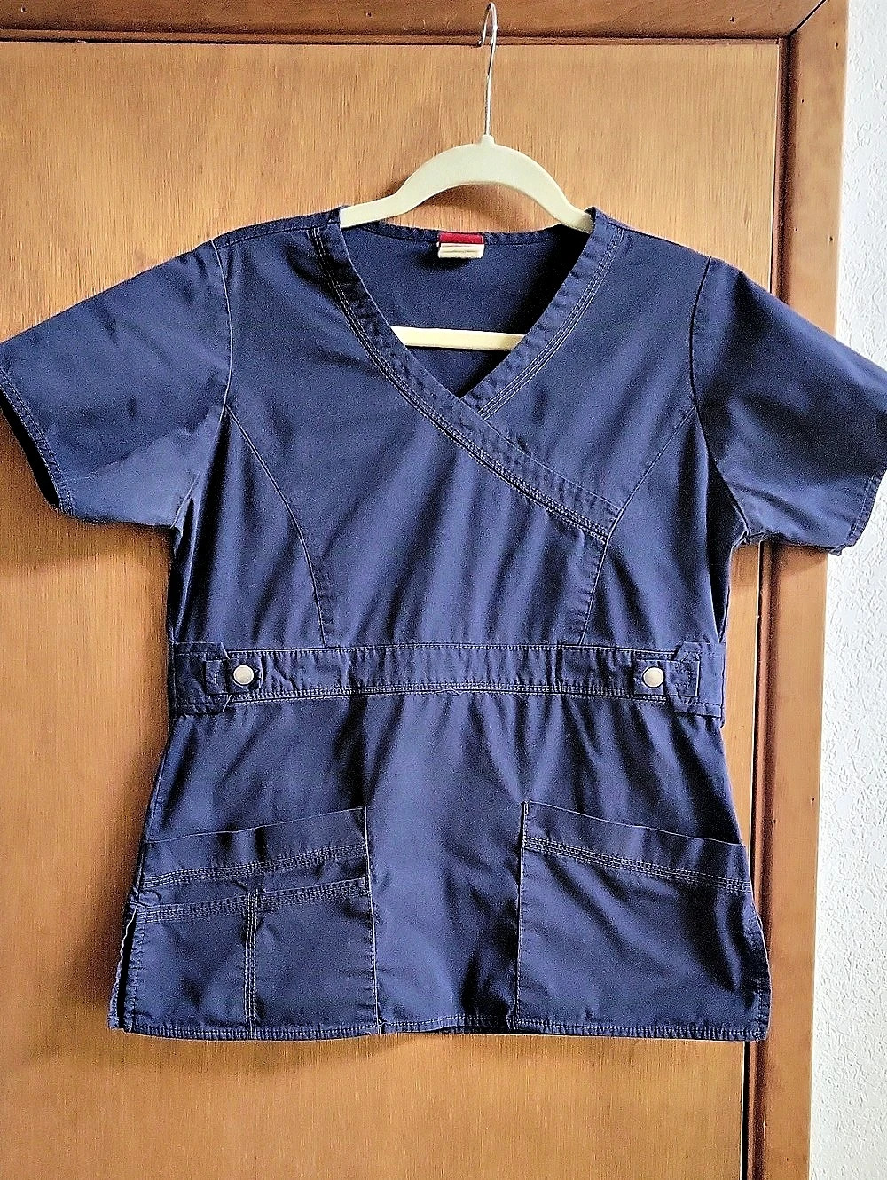 Dickies GenFlex Youtility Mock Wrap Scrub Top Blue Small